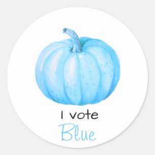 Gender Reveal I Vote Blue Pumpkin Baby Shower Classic Round Sticker