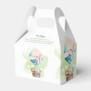 Gender Reveal in Sage Baby Animals Safari Favour Box