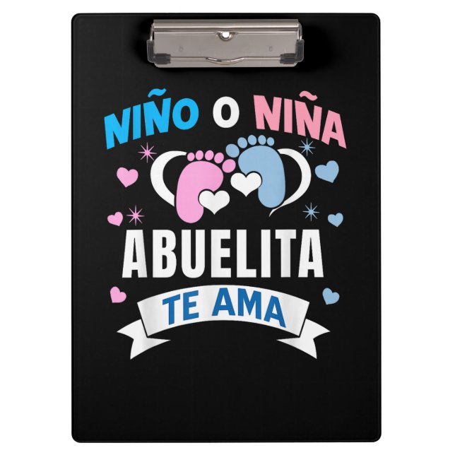 Gender Reveal in Spanish Clipboard (Front)