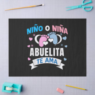 Gender Reveal in Spanish Tissue Paper