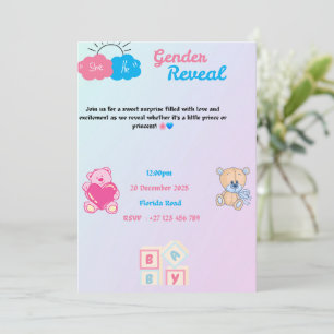 Gender reveal invitation