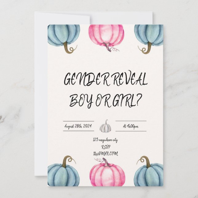 GENDER REVEAL INVITATION (Front)