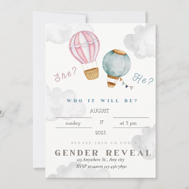 Gender Reveal Invitation (Front)