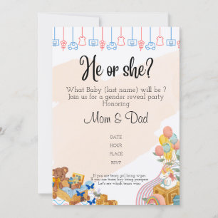 Gender reveal invitation