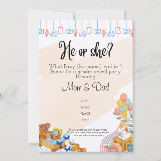 Gender reveal invitation