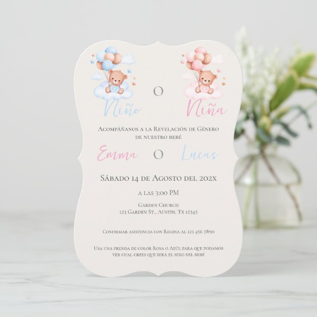 Gender Reveal Invitation (Standing Front)