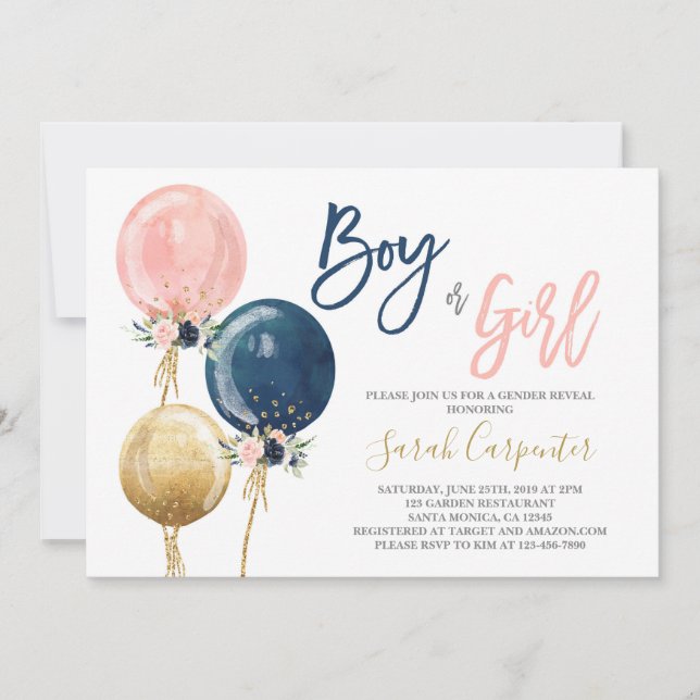 Gender reveal invitation (Front)