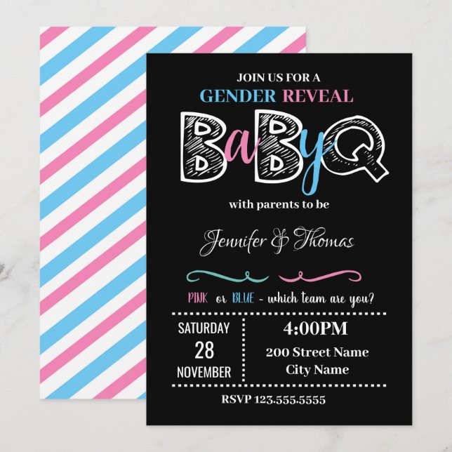 Gender Reveal Invitation (Front/Back)