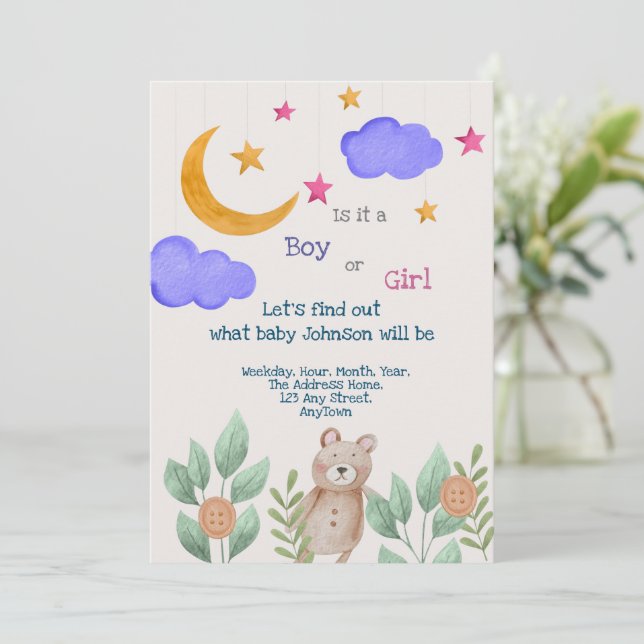 Gender Reveal Invitation (Standing Front)