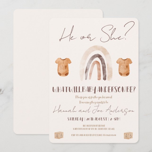 Gender Reveal Invitation (Front/Back)