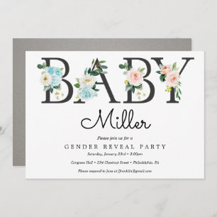 Gender Reveal Invitation - Baby Shower Boy or Girl