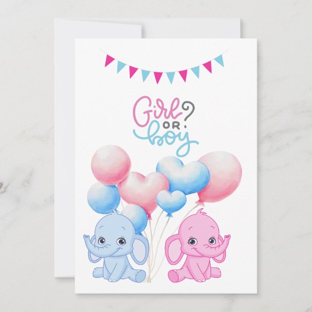 Gender Reveal Invitation - Customisable (Front)
