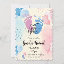 Gender Reveal Invitation Pink or Blue