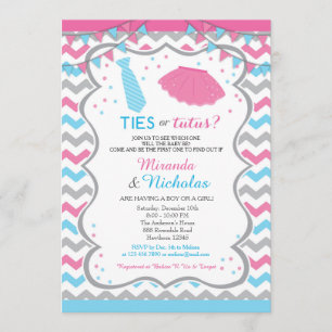 Gender Reveal Invitation / Ties Or Tutus Invite