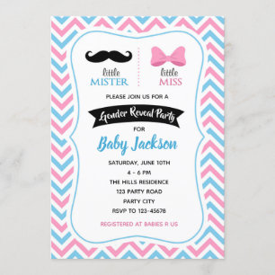 Gender Reveal Invitations (Little Mister or Miss)