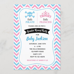 Gender Reveal Invitations (Princess or Pirate)