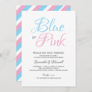 Gender Reveal Invite Blue or Pink