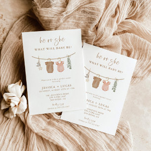 Gender Reveal Invite   Boho Neutral Gender Reveal