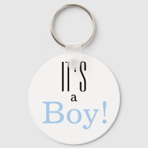 Gender Reveal It's a Boy! Baby Shower Key Ring