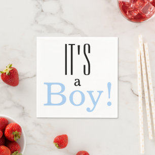 Gender Reveal It's a Boy! Baby Shower Party Napkin