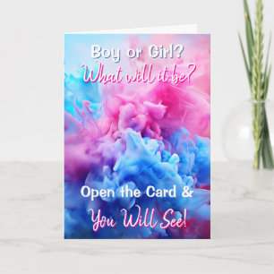 Gender Reveal   It's a Girl Pink Footprints Card