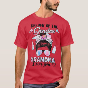 Gender Reveal Keeper Of The Gender Grandma Loves Y T-Shirt
