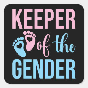 Gender Reveal Keeper Of The Gender Square Sticker