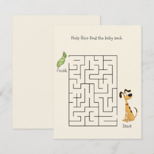 Gender Reveal Maze Game / Help Rico find the Sock. Card