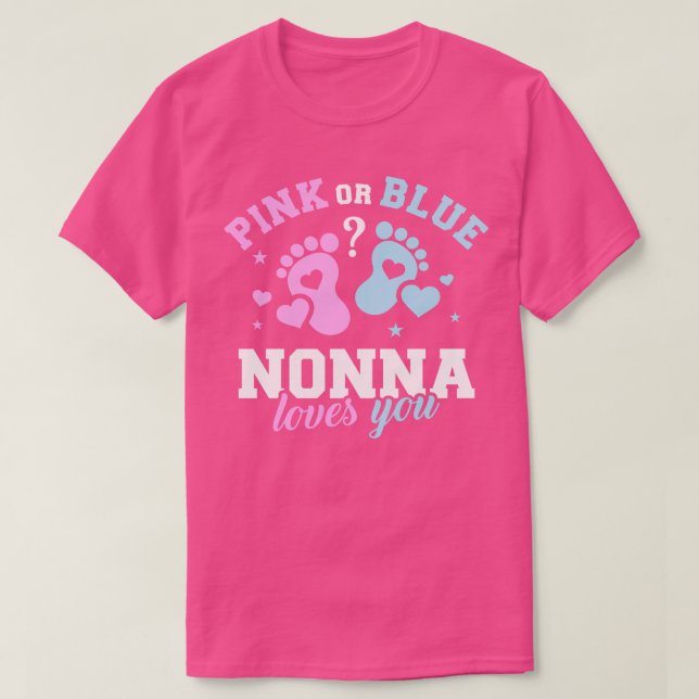 Gender reveal nonna grandma T-Shirt (Design Front)