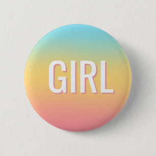 Gender Reveal Ombre Girl 6 Cm Round Badge