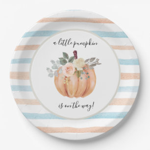 Gender Reveal Our Little Pumpkin is On The Way  Paper Plate