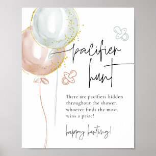 Gender Reveal Pacifier Hunt Baby Shower Game Poster