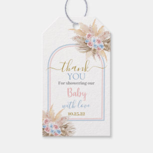 Gender Reveal Pampas Grass Gift Tag
