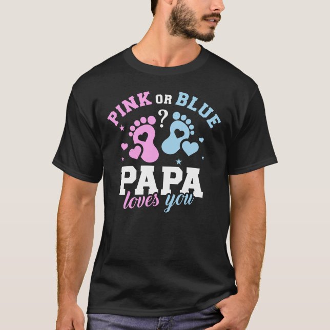 Gender reveal papa dad T-Shirt (Front)