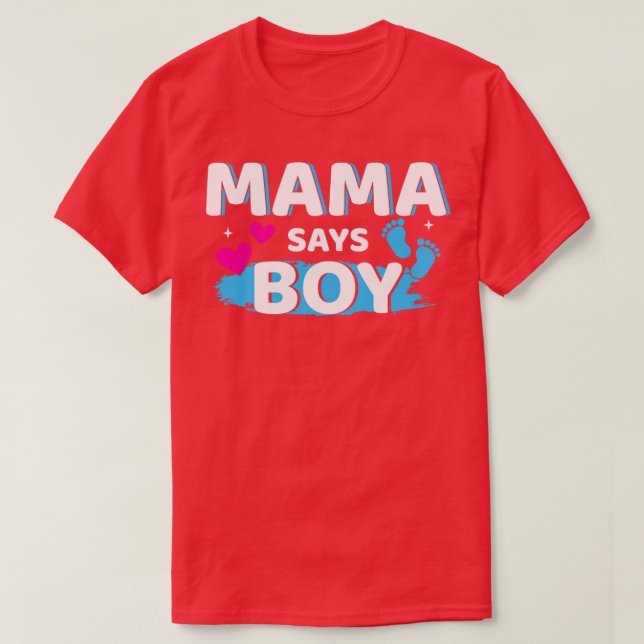 Gender reveal papa says boy matching family baby p T-Shirt (Design Front)