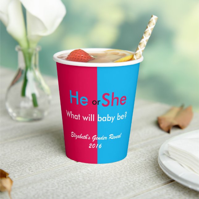 Gender Reveal Paper Cups (Insitu)