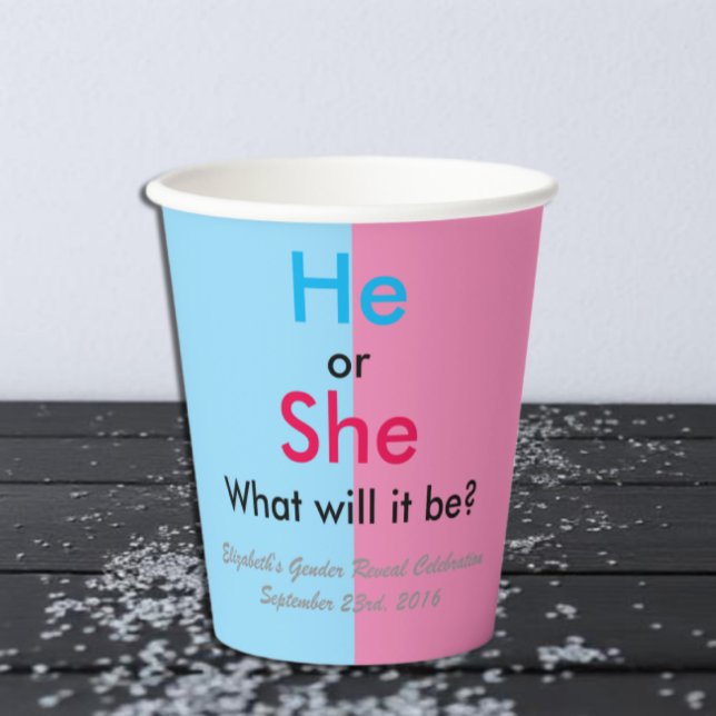 Gender Reveal Paper Cups (Creator Uploaded)