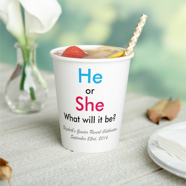 Gender Reveal Paper Cups (Insitu)