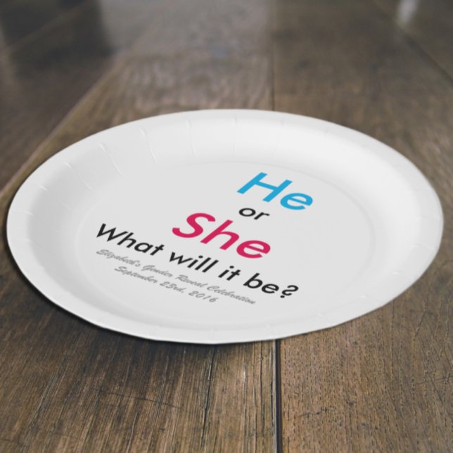 Gender Reveal Paper Plate (Creator Uploaded)