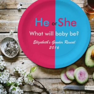 Gender Reveal Paper Plate