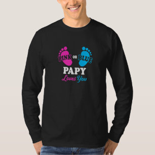 Gender Reveal Papy Baby Shower Grandpa   T-Shirt