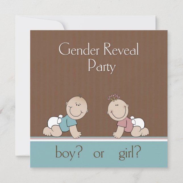 Gender Reveal Party Babies Invitation (Back)