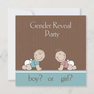 Gender Reveal Party Babies Invitation