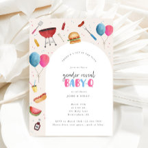 Gender Reveal Party Baby-Q (BBQ) Invitation