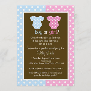 Gender Reveal Party Baby Shower Invitations