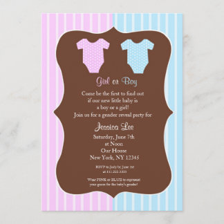 Gender Reveal Party Baby Shower Invitations