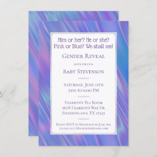 Gender Reveal Party Blue Pink He or She Poem Invitation