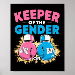 Gender Reveal Party Boxing Gloves Keeper Of Gender Poster