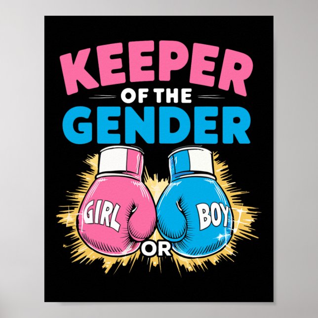Gender Reveal Party Boxing Gloves Keeper Of Gender Poster (Front)