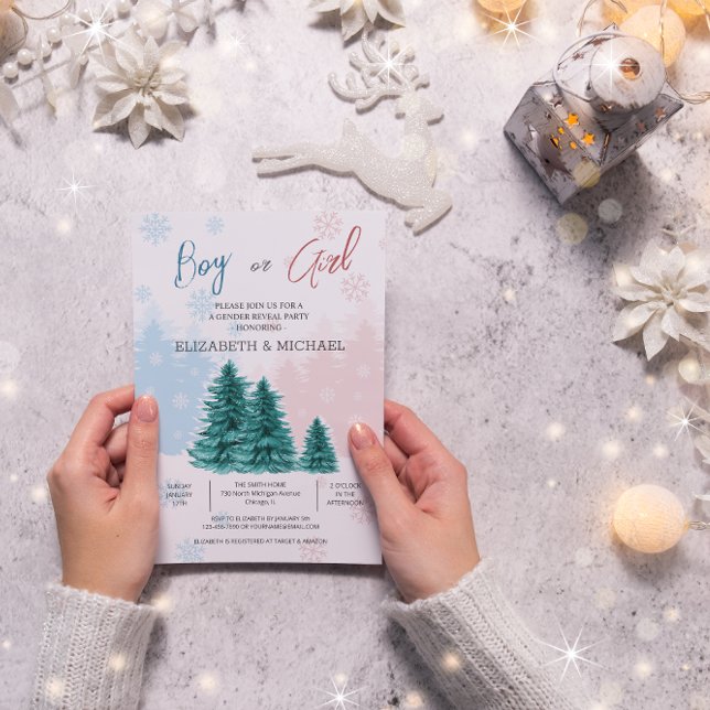 Gender Reveal Party Christmas Winter invitation (Creator Uploaded)